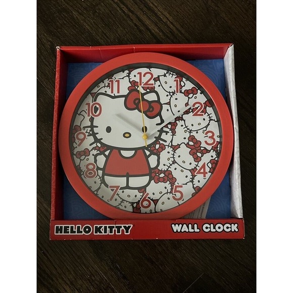 Hello Kitty Other - Hello Kitty 10" Round Red Analog Wall Clock Sanrio NEW NIB